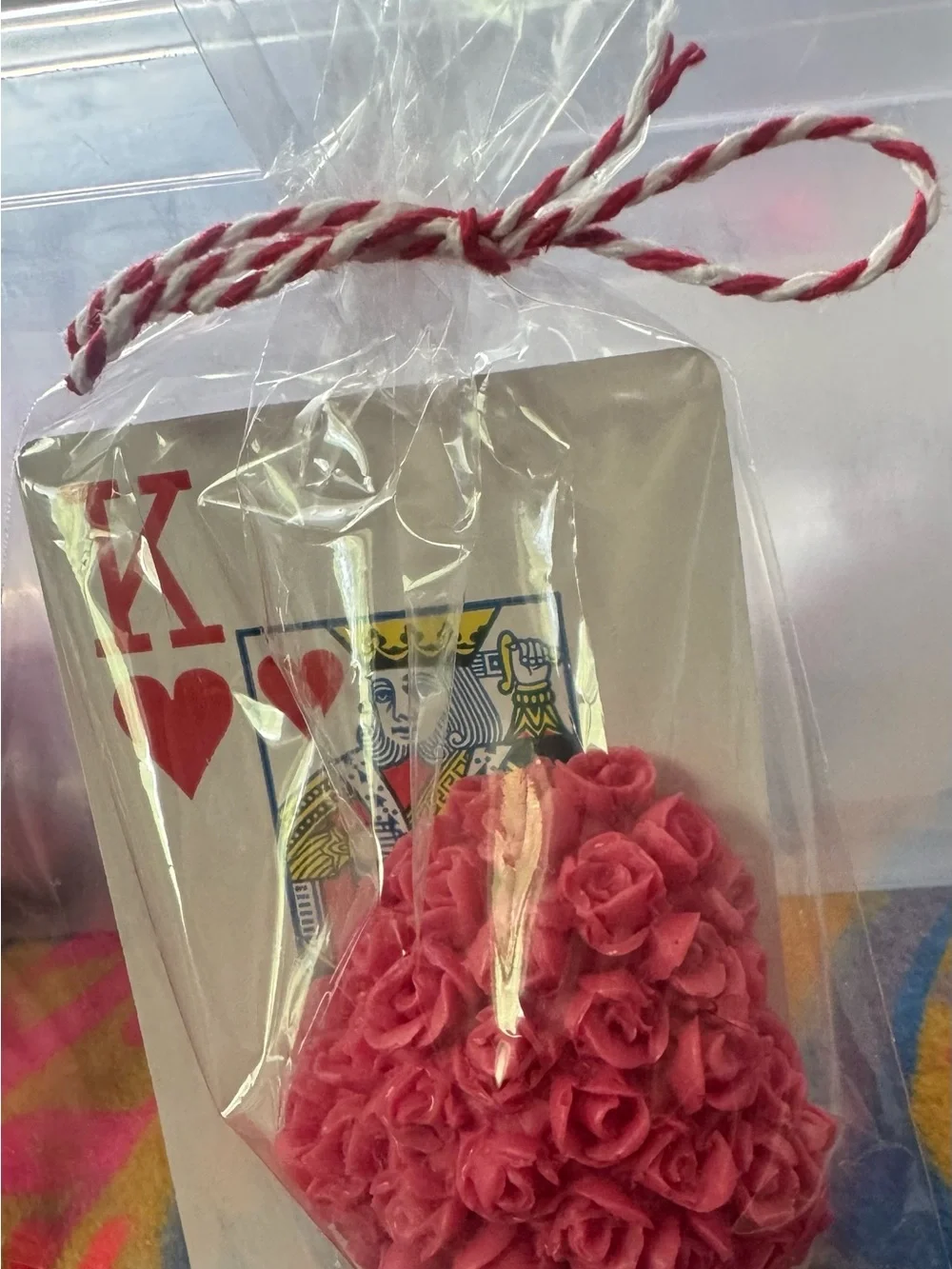 Alice in Wonderland Queen of Hearts soap party favors.